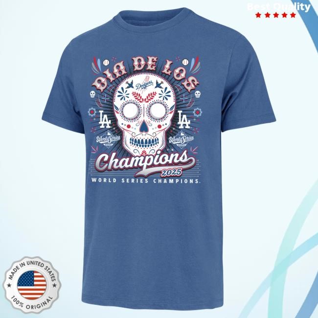 Men's Los Angeles Dodgers '47 Royal 2025 World Series Champions Dia De Los Champions Franklin Shirts Official MLB Shop