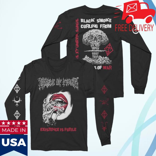 Official Night Shift Merch Indie Merch Store Cradle Of Filth - Lips Of War Long Sleeve Top Shirt NightShiftMerch IndieMerchStore