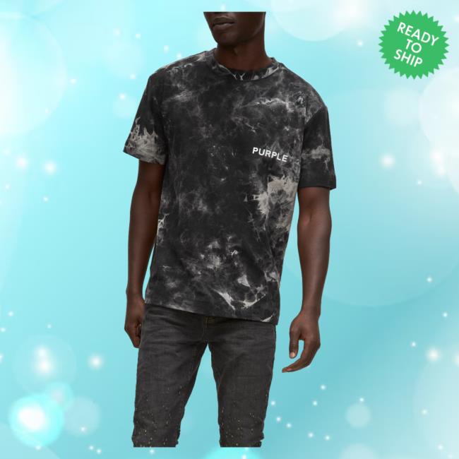 Official Harry Rosen Purple Brand Tie Dye Crewneck Tee Shirt Black