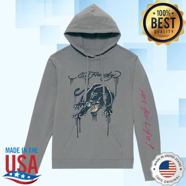 Official Ed Hardy Merch Store Glitter Crouching Panther Hoodie EdHardy Apparel Clothing Shop
