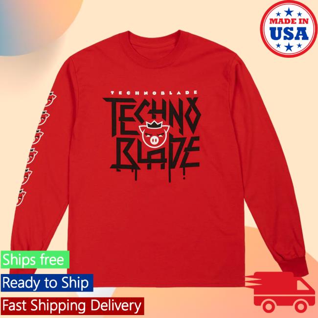 Official Technoblade Merch Store Shop Technoblade Agro Long Sleeve Tee Shirt Red