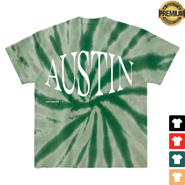 Official Post Malone Apparel Clothing Merch Store Tie-Dye Post Malone Austin Green Tie Dye Shirts PostMalone Shop