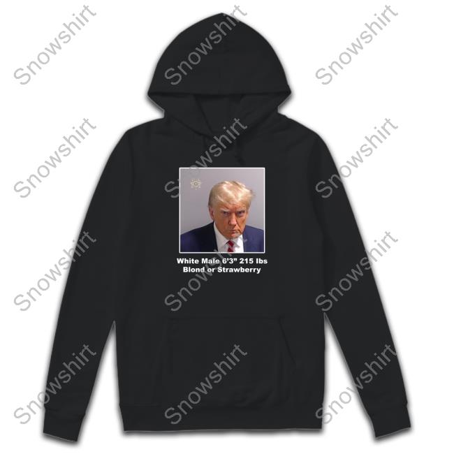 Official Barstool Sports Merch Trump Mugshot II White Male 6'3" 215 Lbs Blond Or Strawberry Tee