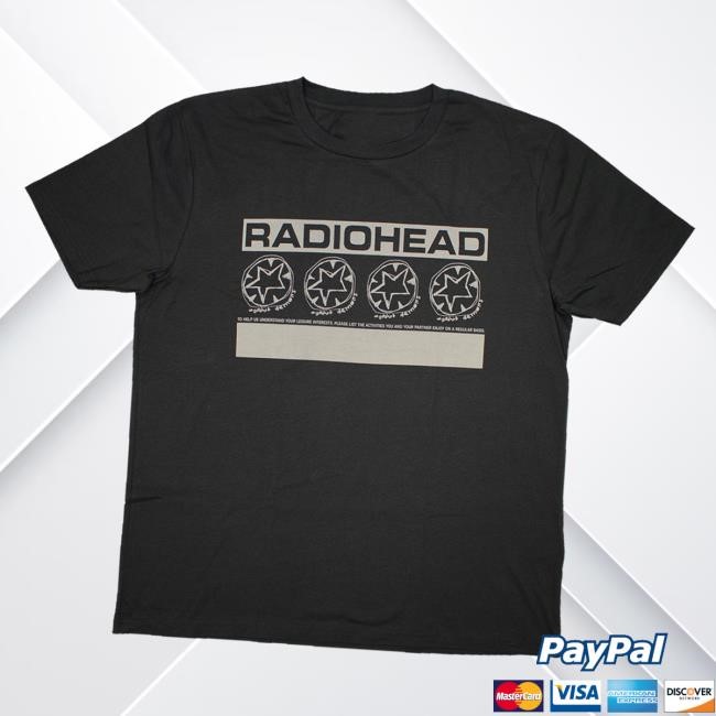 Radiohead Official Merch Store Radiohead Against Demons Multi Logo Ash Black T-Shirt Radiohead Clothing Apparel Muse Shop W.A.S.T.E. UK