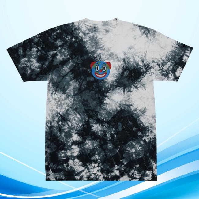 Official Liberty Maniacs Clown World Oversized Tie Dyed New Shirt Black / White Libertymaniacs