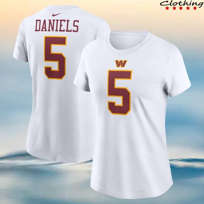 Official Women's Nike Jayden Daniels White Washington Commanders Super Bowl Era Name & Number Hot Shirt