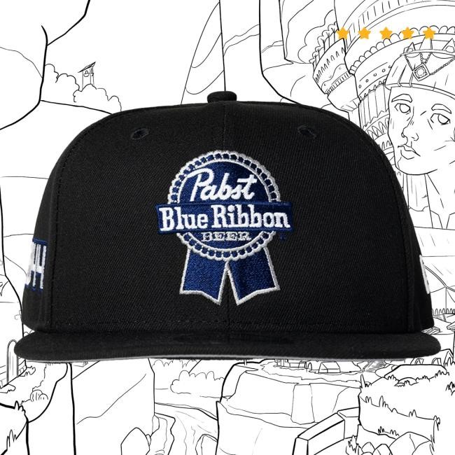 Official Pabst Blue Ribbon PBR x New Era Black 9Fifty Snapback Hat