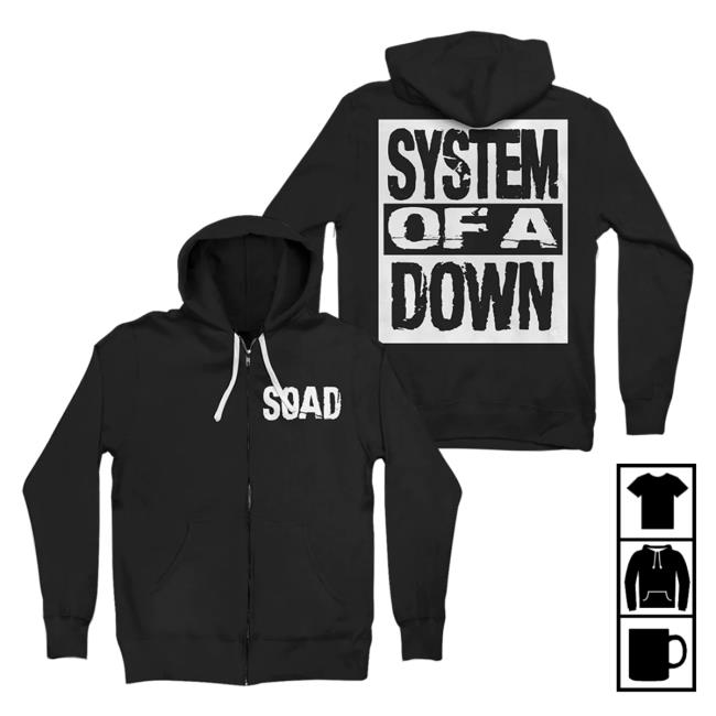 Official System Of A Down Merch Store Shop Merch System Of A Down System Stack Logo Zip Pullover Sweatshirt