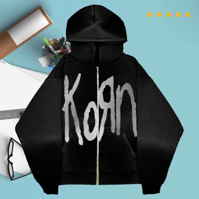 Official Korn Merch Store Korn Freak Zip Up Pullover Hoodie