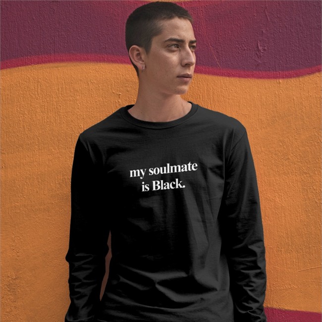 My Soulmate Is Black Long Sleeve Shirt My Soulmate Is Black Tee Erica LeShai