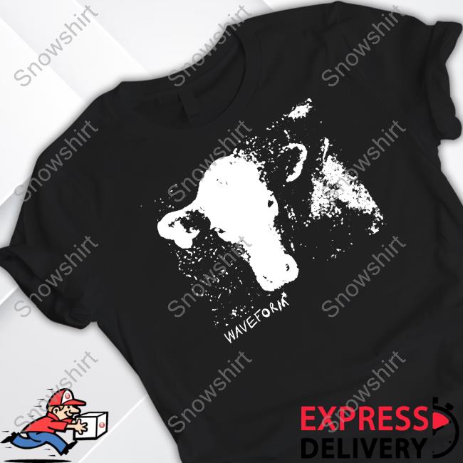 Run For Cover Records Store Waveform Cow Long Sleeve Tee Waveform Cow Tee Shirt