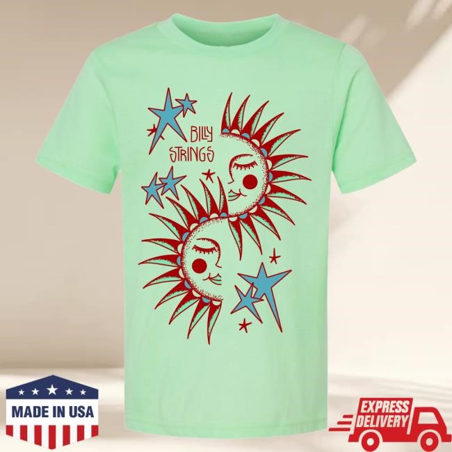 Billy Strings Merch Youth Sun and Stars Shirts (SQUiSHYEYES)