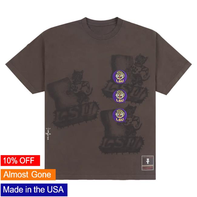 Official Travis Scott Utopia Merch Store CJ X M&N X MICHIGAN STATE UNIVERSITY SEAL T-Shirt Travis Scott Apparel Clothing TravisScott