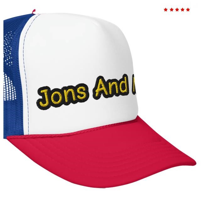 Official Jon Sandman Jons And Man Meme Hat White / Royal / Red