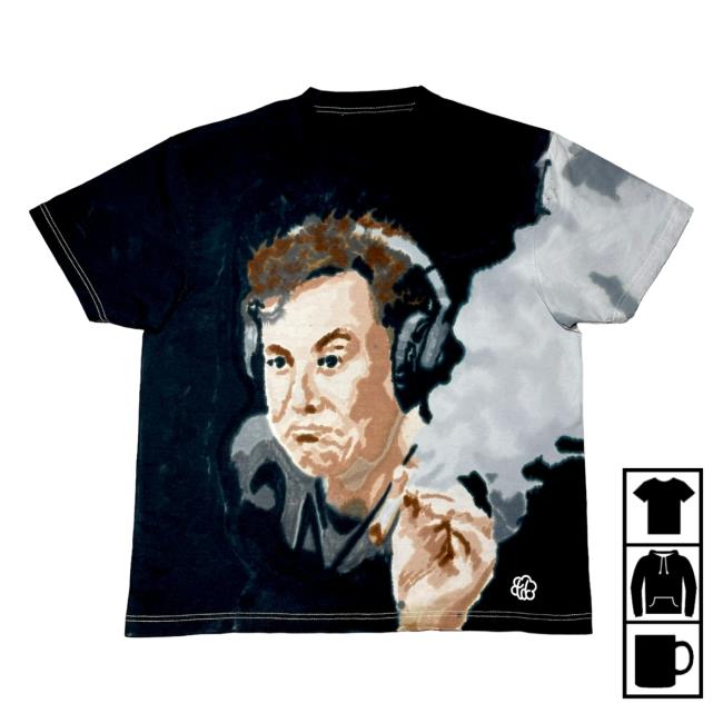 The Tie Dye Company Elon Musk Smoking Tie Dye Tee Shirt