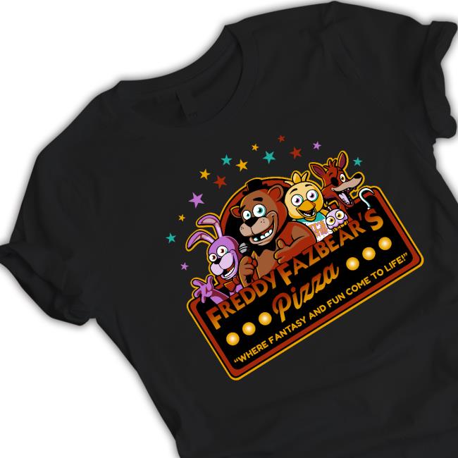 Freddy Fazbear's Pizza Black Tee Devsprings Freddy Fazbear's Pizza Where Fantasy And Fun Come To Life Long Sleeve T Shirt