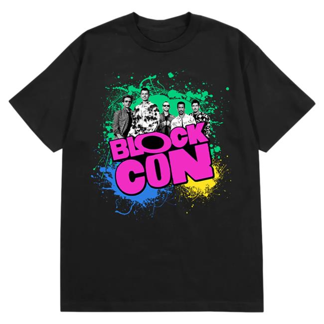 Official Merch Bar New Kids On The Block Store Blockcon Splatter Hoodies Black MerchBarNewKidsOnTheBlock Nkotb