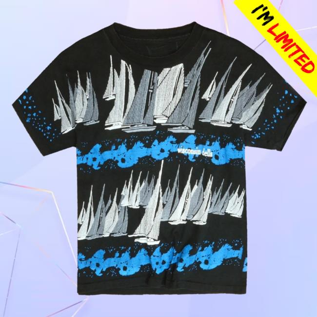 Official Throwback Vault Vintage Vintage Wisconsin Dells Sail Boat Hoodyl All Over Print Aop