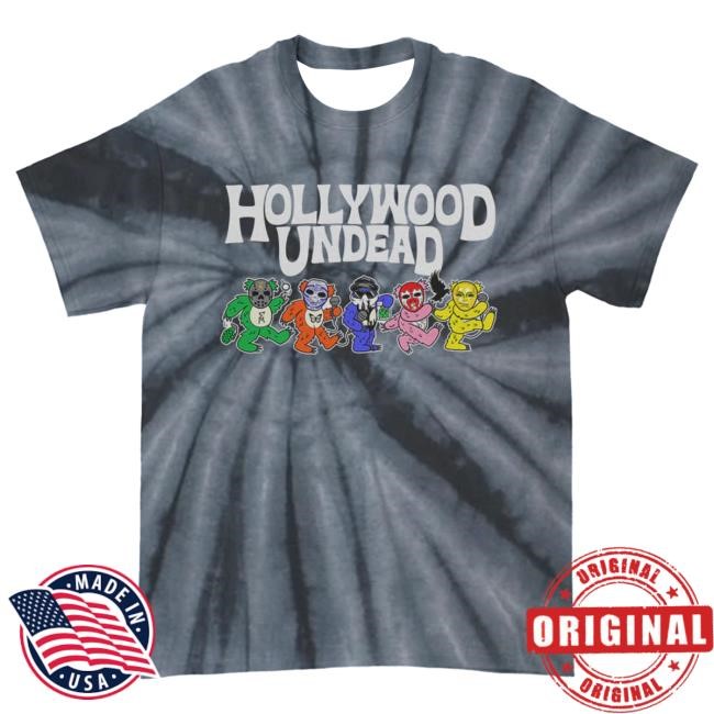 Official Hollywood Undead Merch Store Un-Dead Head T-Shirts (Cyclone Black Dye) HollywoodUndead