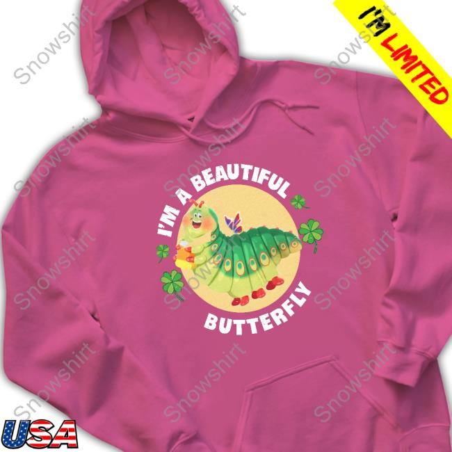 Heimlich I'm A Beautiful Butterfly T Shirt Official Chris Colfer Heimlich I'm A Beautiful Butterfly Tee Shirt Caterpillar Heimlich A Bug's Life