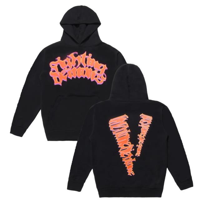Official 999 Club Merch Store Juice Wrld X Vlone Lumin Hoodie Black 999club Shop
