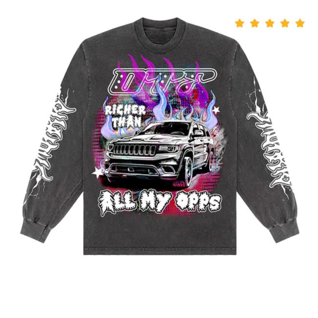 Lil Durk Merch Richer Than My Opps Black Hooded Sweatshirt Otfgear