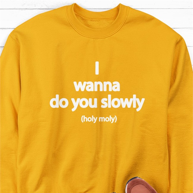 Wanna Do You Slowly Holy Moly T-Shirts Weird Thrift Store Shirts Wanna Do You Slowly Holy Moly Hooded Sweatshirt Weird Thrift Store Shirts