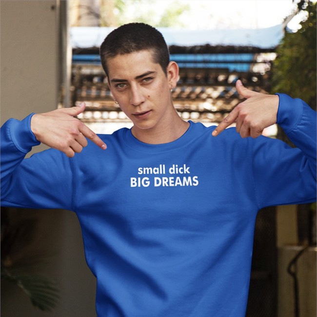 Small Dick Big Dreams Hooded Sweatshirt Trending Shirts That Go Hard Small Dick Big Dreams Shirt Dark Heather