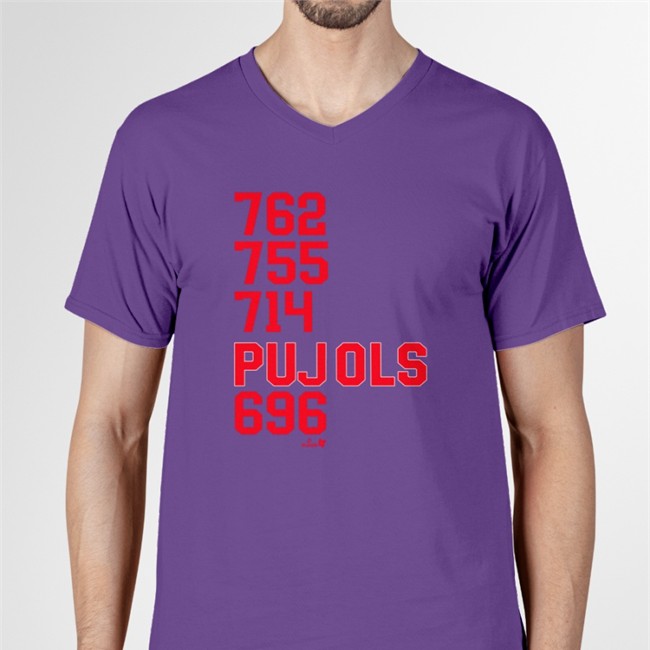 762 755 714 Pujols 696 Hooded Sweatshirt 762 755 714 Pujols 696 Tee