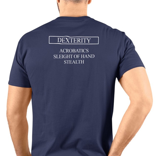 S0Clothing Session Zero Store Merch Dex Dexterity Acrobatics Sleight Of Hand Stealth Shirt