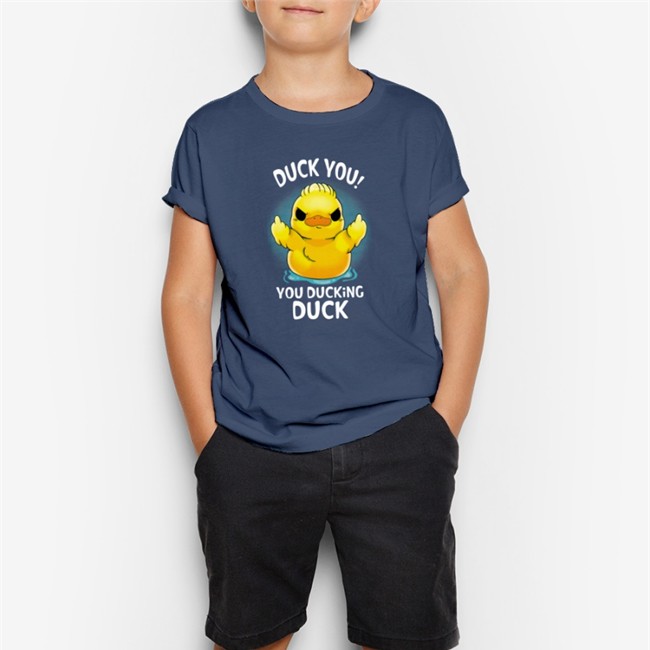 Qwertee Store Merch Duck You You Ducking Duck Offical Tee Shirt Navy QwerTee