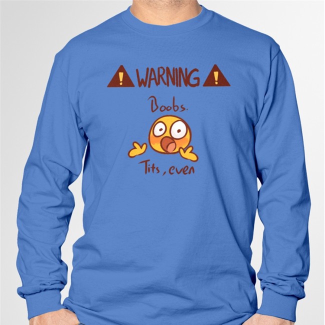 Warning Boobs Tits Even Tee