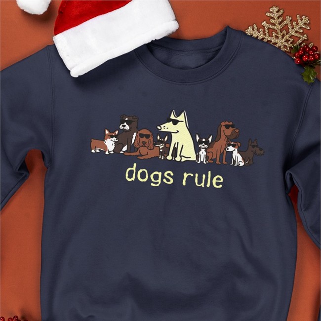 Dogs Rule Tee Shirt Light Blue Dark 53 Shades Of Fruit Kace Fruitkace