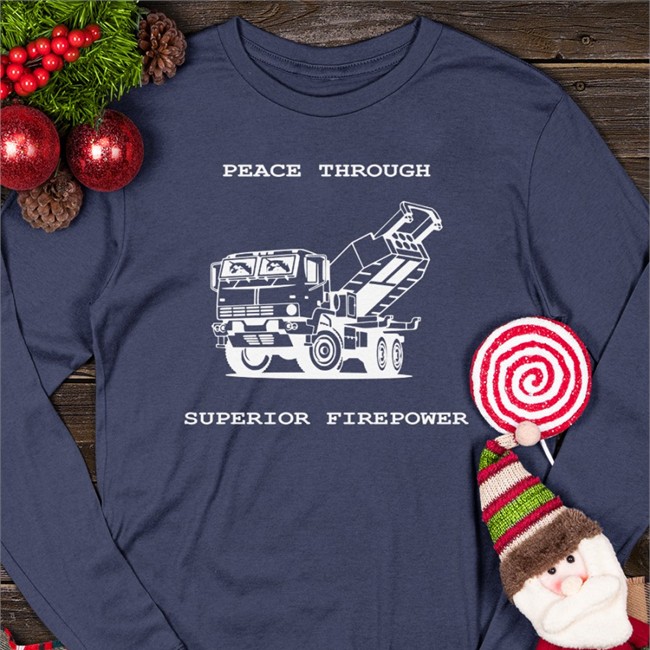 Duoble Dog On Truck Peace Through Superior Firepower Hooded Sweatshirt Pol Woj Pol Woj Peace Through Superior Firepower Shirt Duoble Dog On Truck