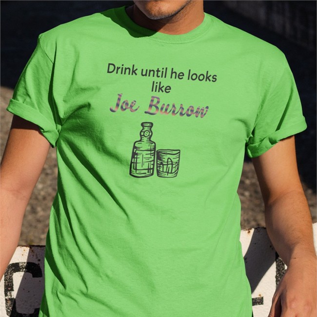 Funny Drink Until He Looks Like Joe Burrow Shirt bengaljims BTR White Drink Until He Looks Like Joe Burrow Cap Hat bengaljims BTR