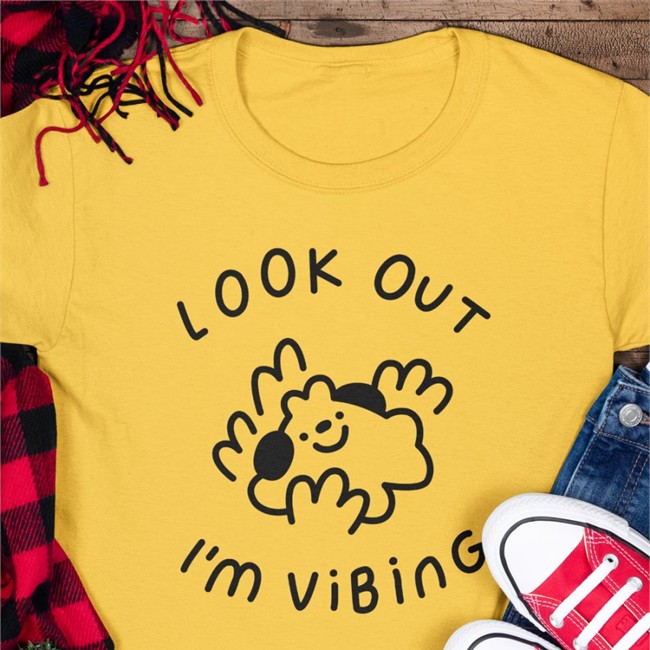 Hey Hey Momo Shop Merch Look Out I'm Vibing T Shirt White Momo Draws