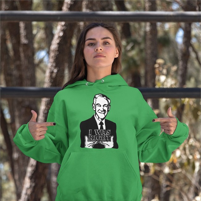 The Redheaded Libertarian Ron Paul I Was Right Hooded Sweatshirt