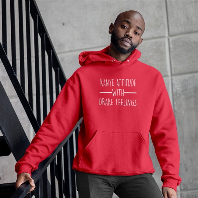 Shirts That Go Hard Kanye Attitude With Drake Feelings T-Shirt Red
