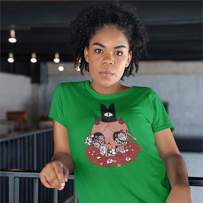 Cult Of The Lamb Floral Skull Tee