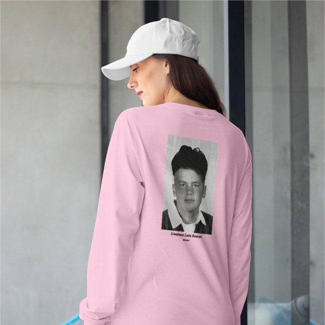 Greatness Lasts Forever Brady Tom Brady T-Shirt Sports Illustrated Greatness Lasts Forever Brady Tom Brady Baseball Sleeve Tee Sports Illustrated White