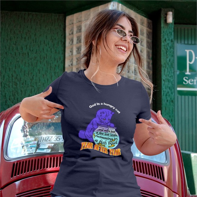 God Is A Hungry Cat Tee Shirt