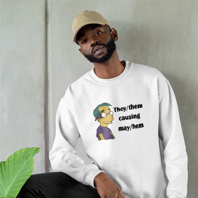 Milhouse Van Houten They Them Causing May Hem Hoodie Milhouse Van Houten The Simpsons Good Small Horce They Them Causing May Hem Shirt