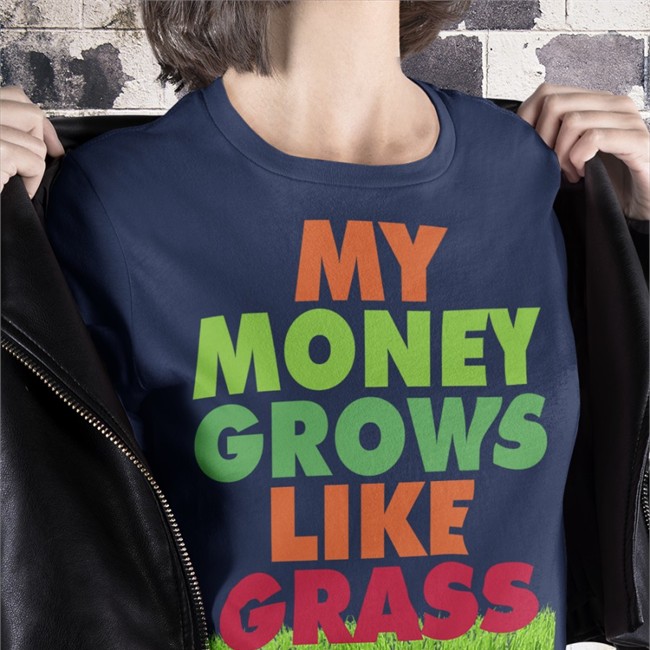 Top My Money Grows Like Grass Shirt Riley Senpai My Money Grows Like Grass Tee Riley Senpai