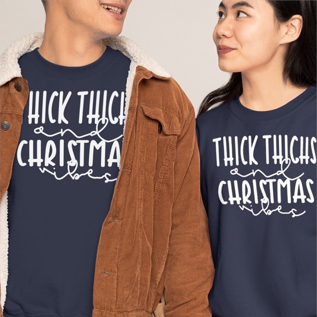 Weird Thrift Store Shirts Thick Thighs And Christmas Vibes Shirt Top Trending Weird Thrift Store Shirts Thick Thighs And Christmas Vibes Shirt