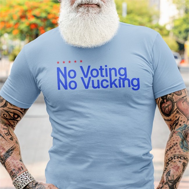 Trina And Saucy Santana No Voting No Vucking Tee Shirt No Voting No Vucking Tee Shirt Blk Trina And Saucy Santana