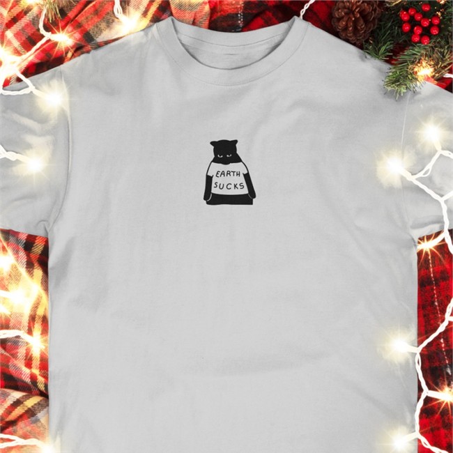 Poorly Drawn Cats Earth Sucks Original T-Shirt Poorlycatdraw
