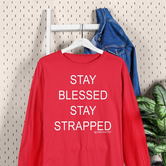 Black Cannonhotep Stay Blessed Stay Strapped T Shirt