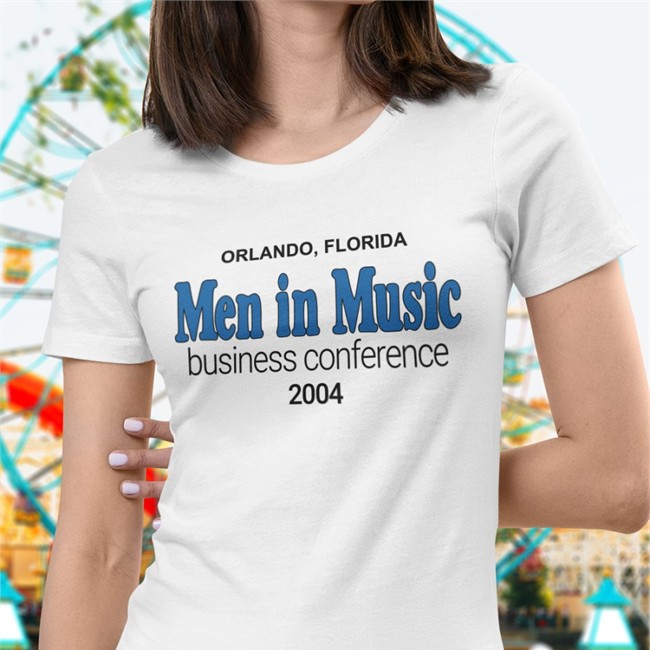 Bennydrama7 Orlando Florida Men In Music Business Conference 2004 T Shirt Benito Skinner Orlando Florida Men In Music Business Conference 2004 T Shirt White