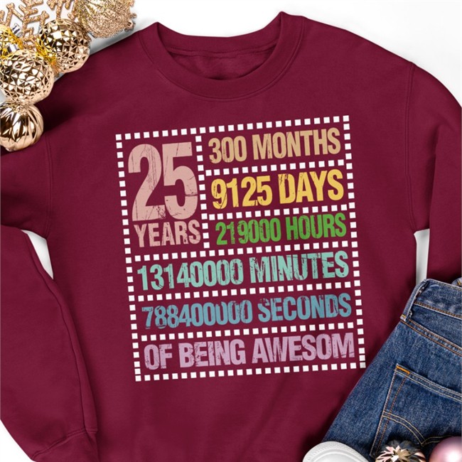 Pengu 25 Years300 Months 9125 Days 219000 Hours 13140000 Minutes 788400000 Seconds Of Being Awesom Shirt
