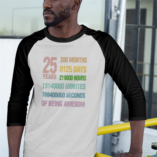 25 Years Of Being Awesom Shirt Pengu Pengu 25 Years300 Months 9125 Days 219000 Hours 13140000 Minutes 788400000 Seconds Of Being Awesom Tee Shirt